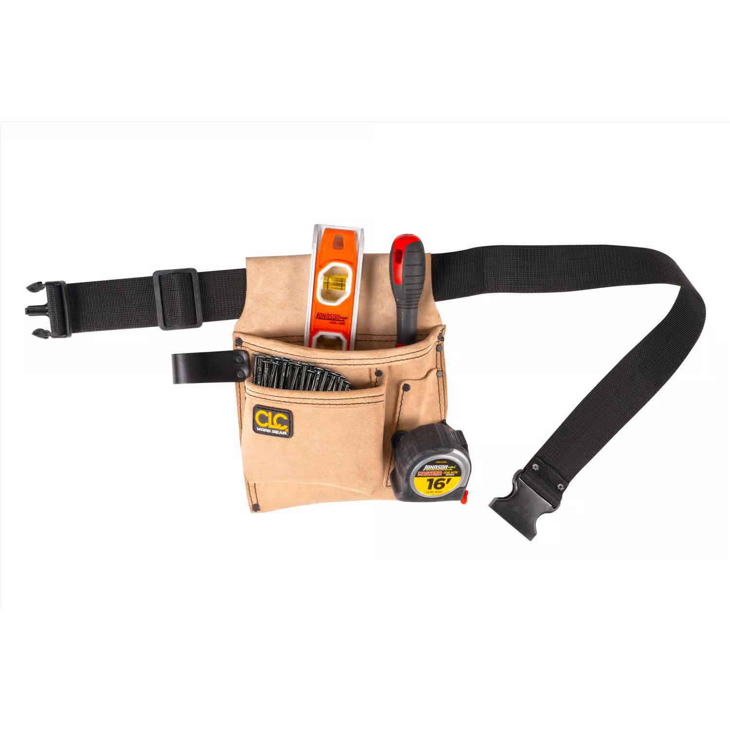tooolworks clc #1pk489x genuine suede tool & nail belt w/poly web belt brand new