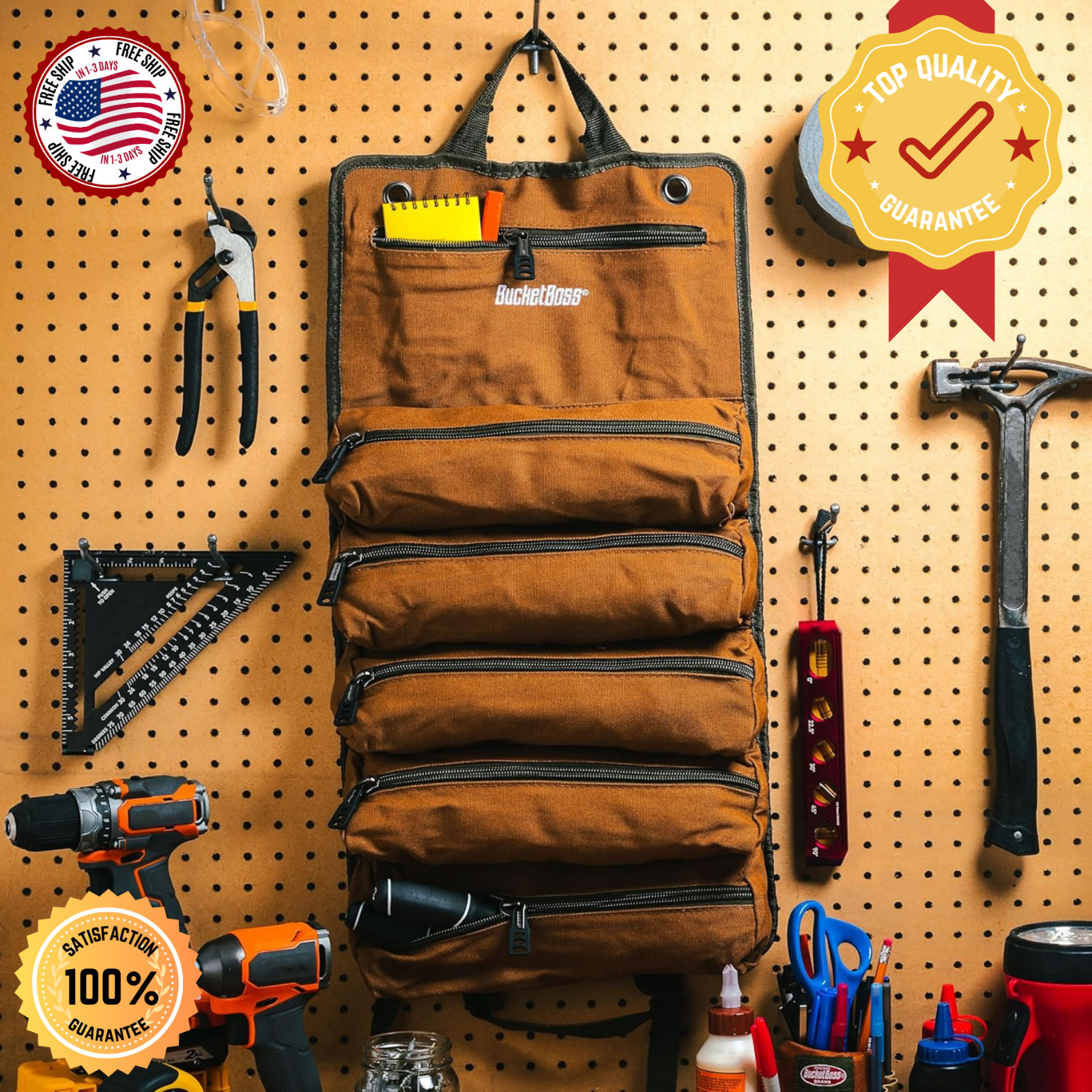 Bucket Boss – Super Roll, Tool Bags – Original Series (74004) , Brown NEW