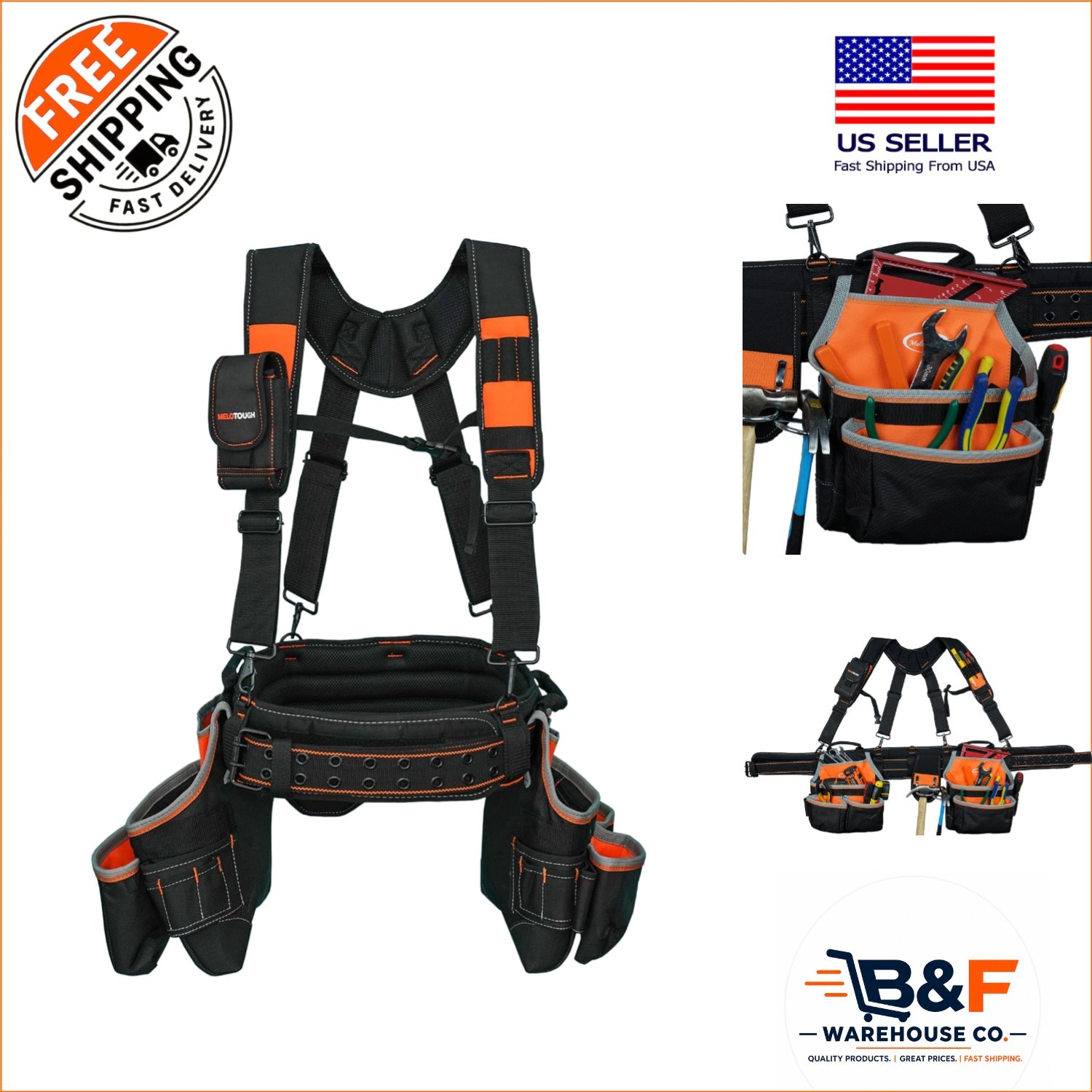 Versatile Suspension Rig Tool Belt – 5-Piece System with Multiple Tool Holders