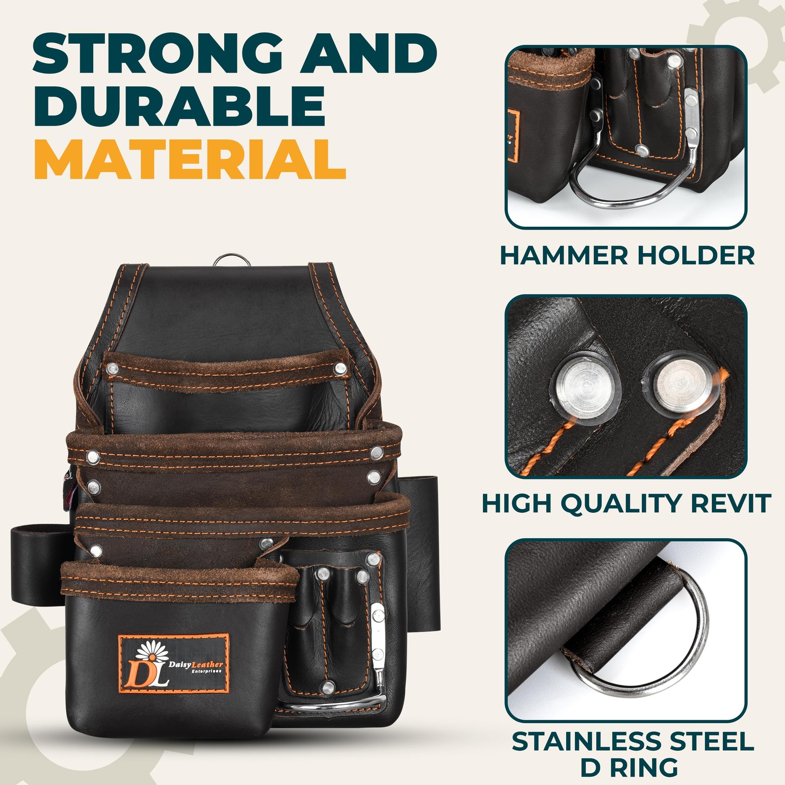 Daisy Leather Enterprises Daisy Leather Tool Bag – Pro 505 Premium Oil Tanned