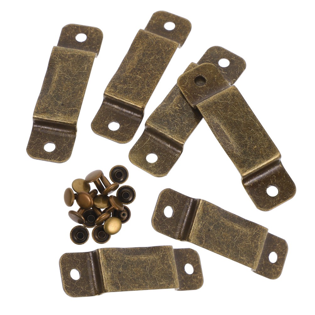 6 Pcs Durable Metal Tape Measure Holder Clips with Rivets for Tool Belts