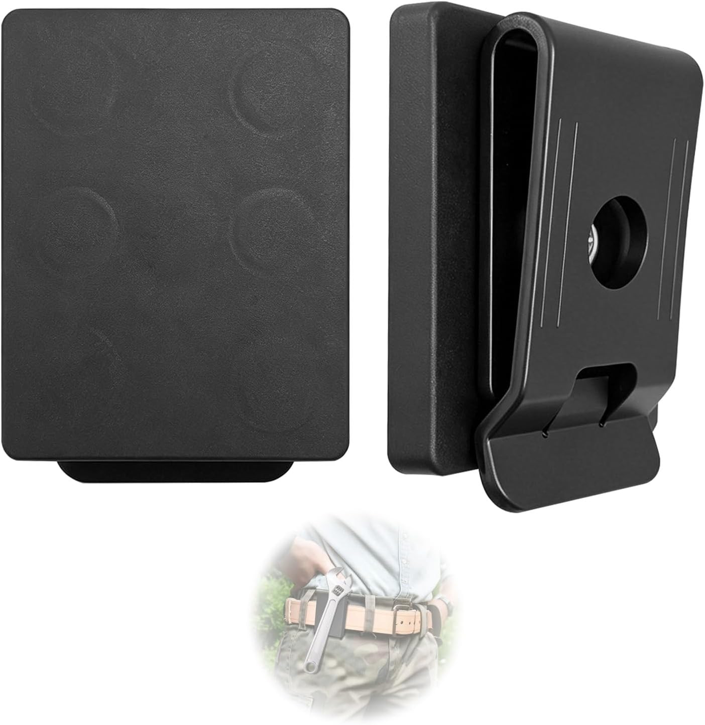 2PCS Belt Magnetic Clips Black Magnet Tool Holder Organizer for Hammers Nails Sc