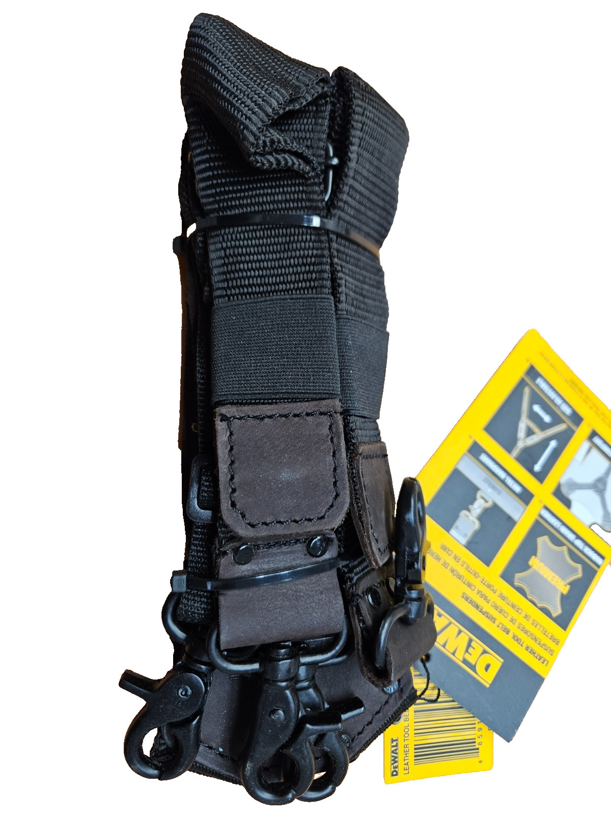 DeWALT DWST550116 Durable Leather Construction Tool Belt Suspenders