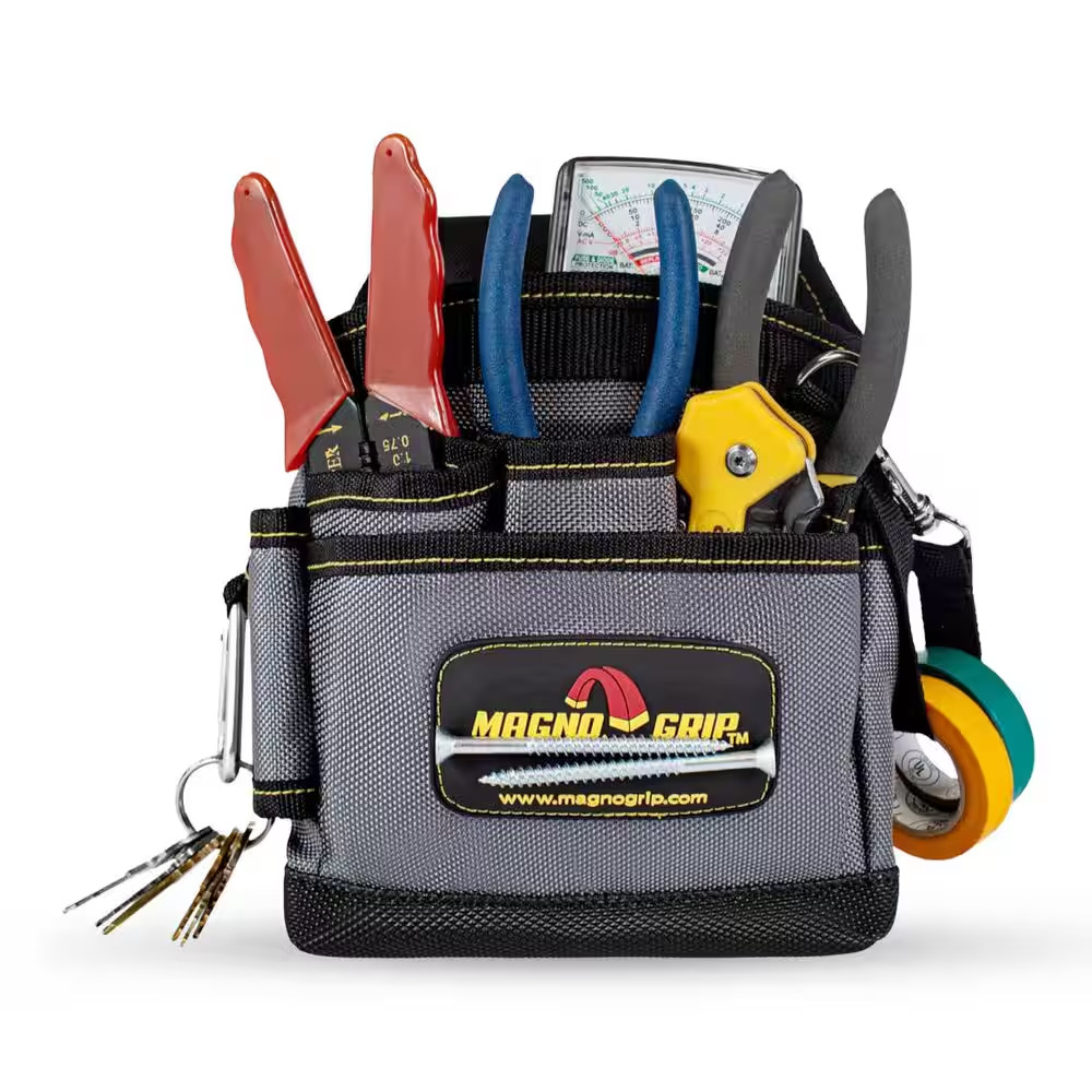 Magnetic Tool Pouch Electrician Tool Bag 9 Pocket Maintenance Belt Organizer