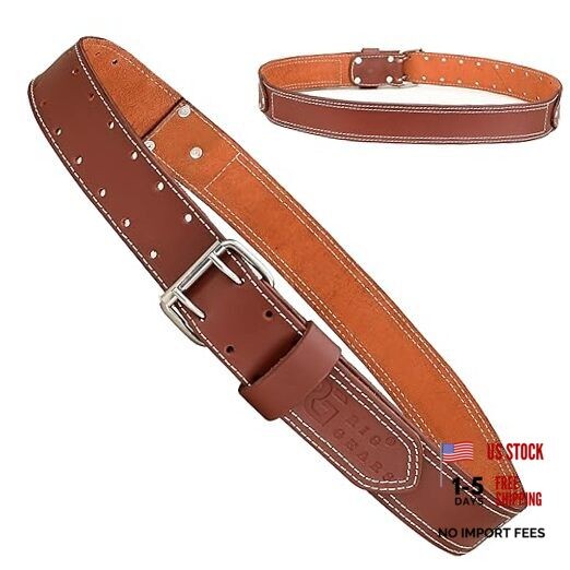 Leather Tool Belt for Men, Full Grain Leather Work Belt, 2 Inch Carpenter