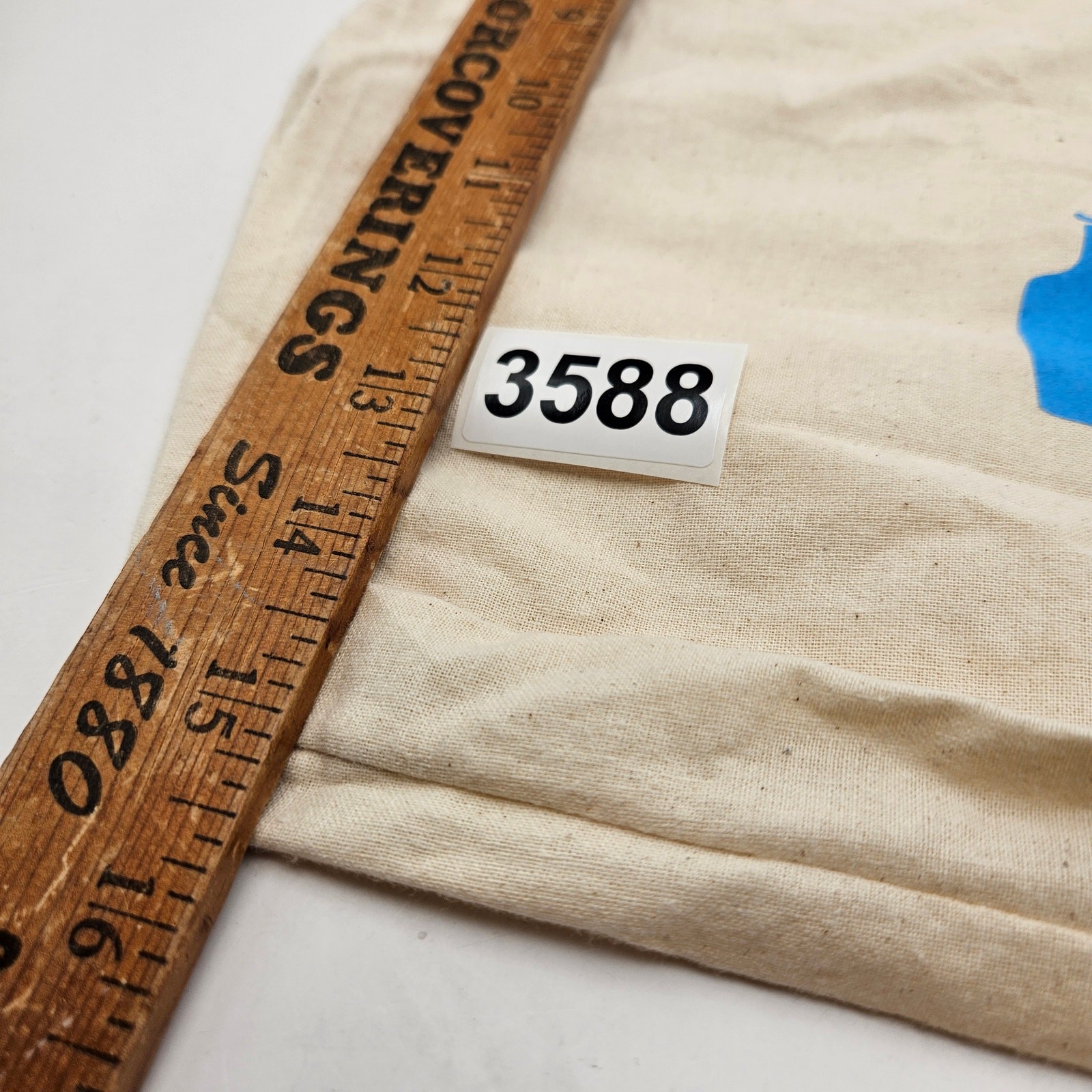 BLUE BOTTLE COFFEE COTTON DRAWSTRING STORAGE BAG NATURAL CANVAS TOTE POUCH 12X15
