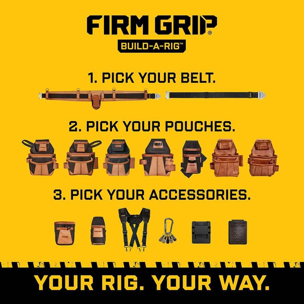 FIRM GRIP Build-A-Rig Padded Leather Tool Belt Size Large/XLarge