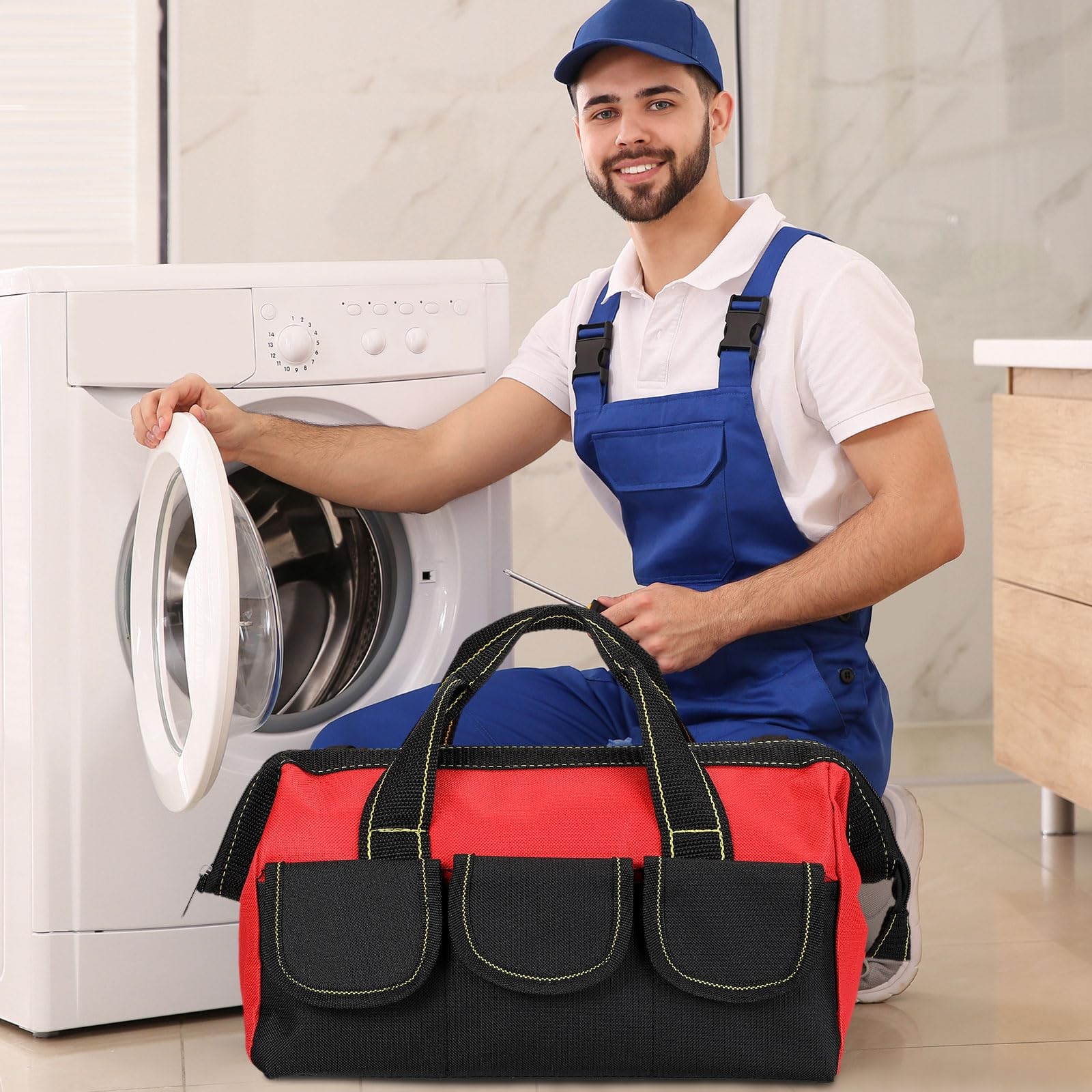 Silkfly 6 Pcs Tool Bag For Men Women Heavy Duty Tool Tote Waterproof Hard