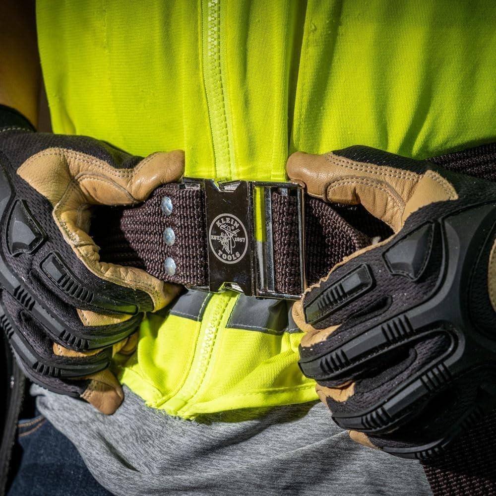Klein 5225 Heavy-Duty Electrician Belt – Durable 2-Inch Wide, Adjustable Fit