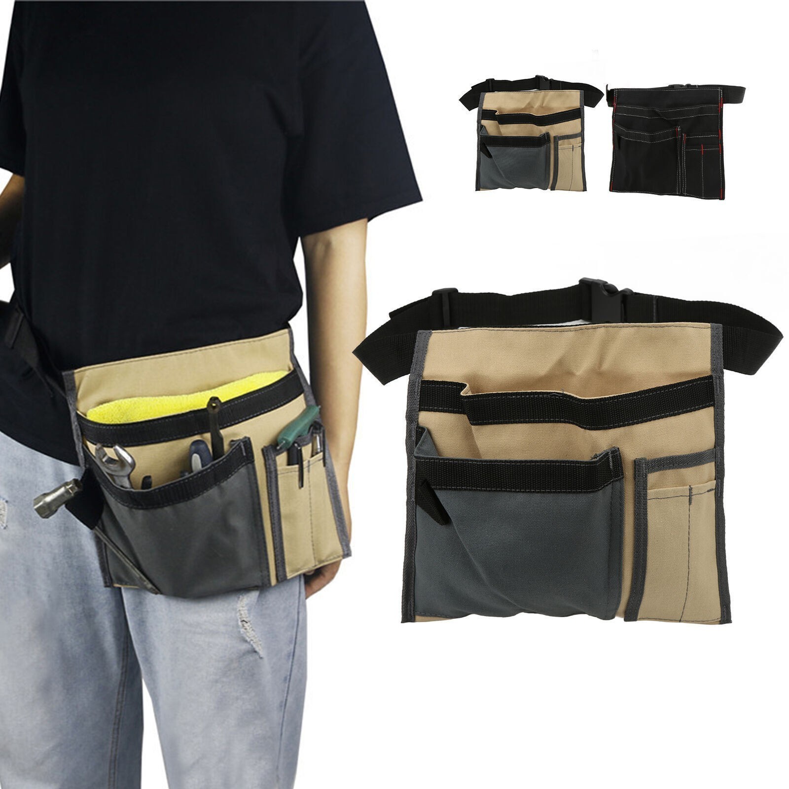 Tool Belt Bag Waist Hanging Canvas Organizer Storage Bag for Screw Nail Nut