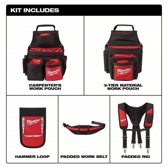 Milwaukee 48-22-8120 30 – 53-Inch 24-Pocket Suspension Rig Contractor Work Belt