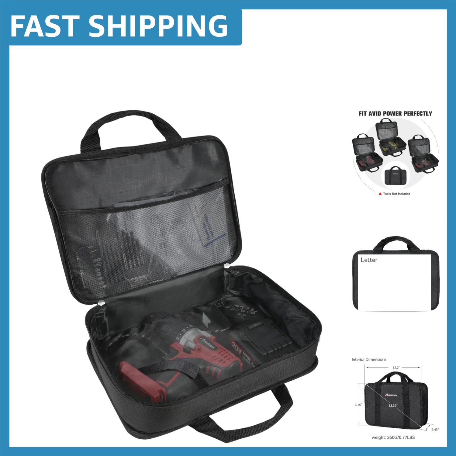 Durable Soft Canvas Tool Pouch with Mesh Dividers – Ideal for Organizing Tools