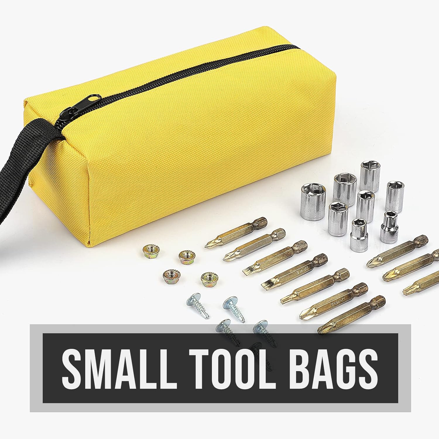Small Tool Bags – Heavy Duty 1680D Waterproof Fabric Tool Pouch, Black/Red/Blue/