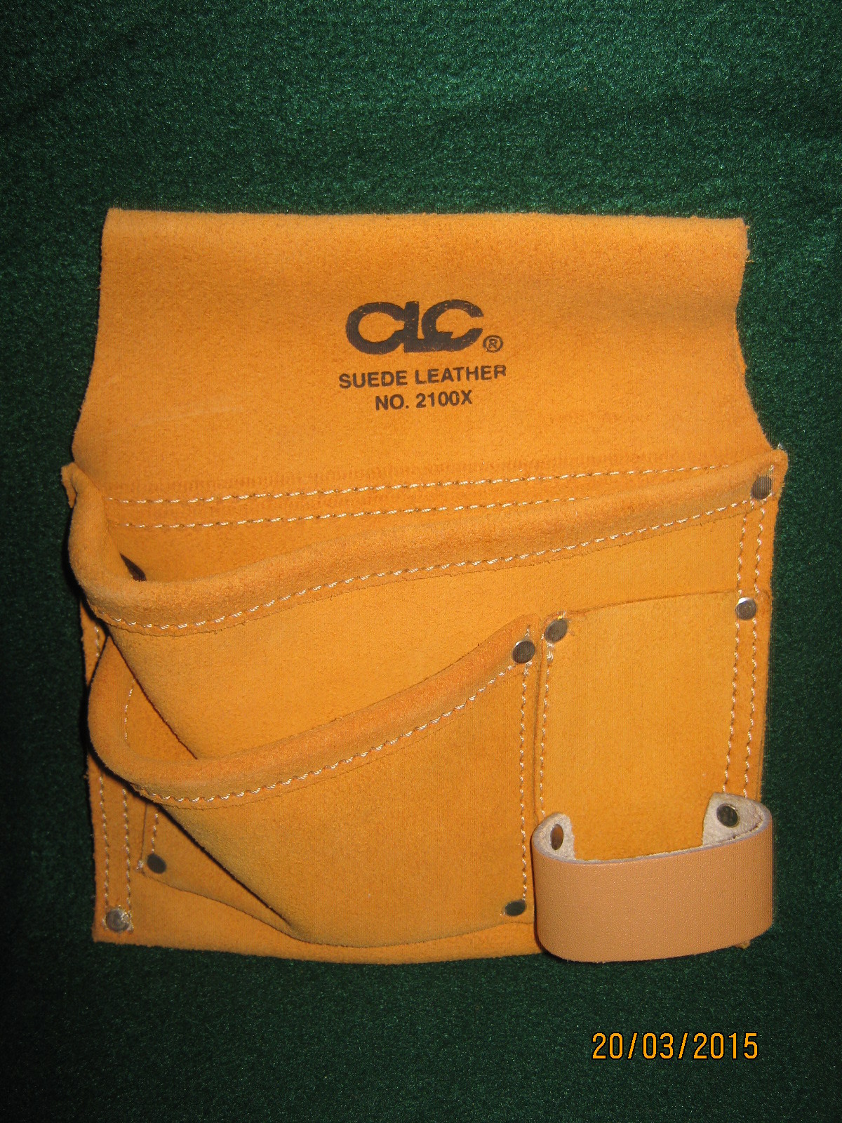 Carpenter’s Nail Pouch (8″ x 9″s) by Custom Leather Craft with Belt + New Tie