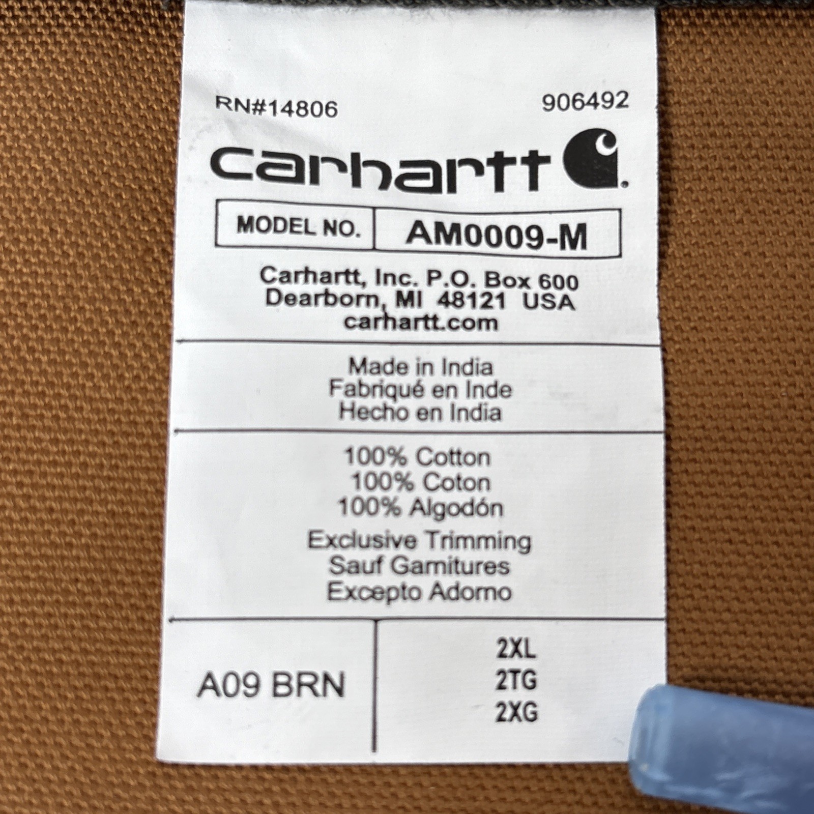 Carhartt Firm Duck Waist Apron Adjustable Tool Belt Quick Release A09 Brown 2XL