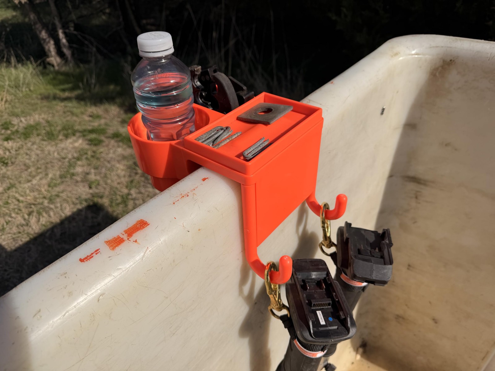 The 4N1 Bucket Truck Tool Organizer with Flat Rack Tray, Cup Holder and Storage