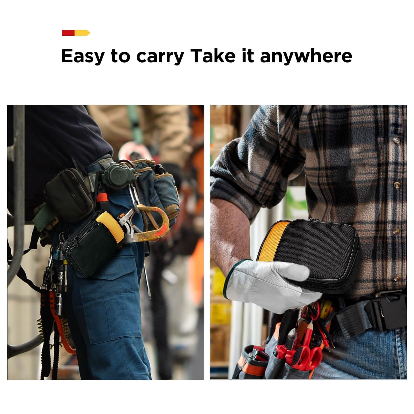 Zippered Soft Tool Carrying Case for Digital Multimeters, Shock-Proof, Double-La