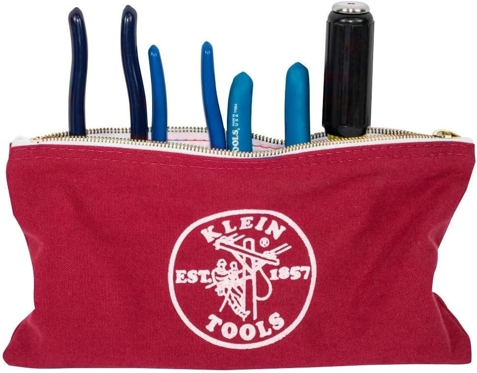 Versatile 12.5 x 7-Inch Zipper Tool Bags in Red, Gray, Black, Brown – 4-Pack