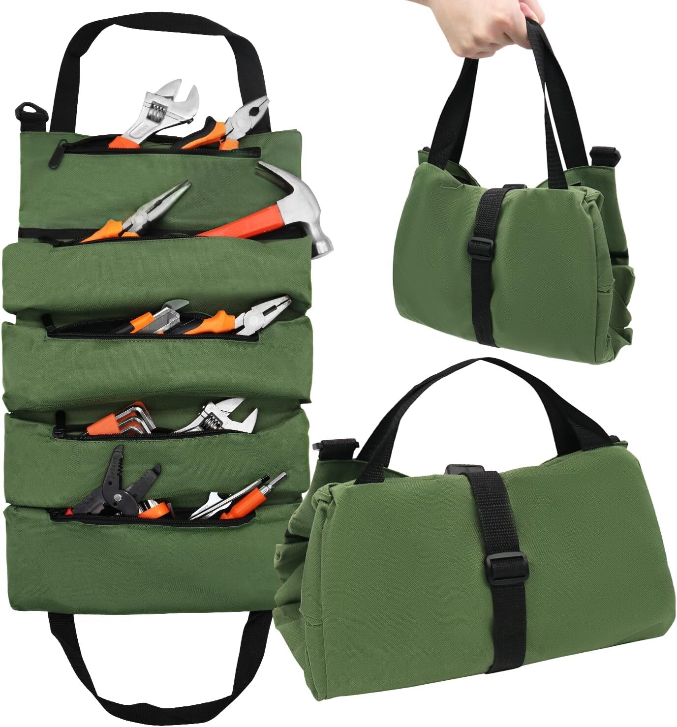 Tool Roll Up Bag, Small Duty Bag Organizer 18.5″L x 11.5″W x 0.11″H