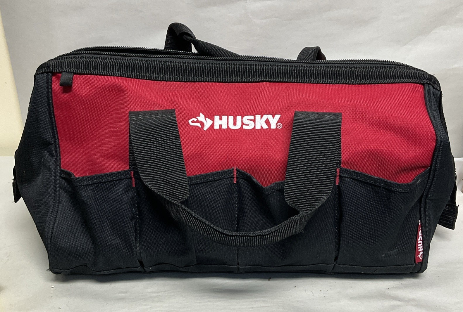 Husky Tote Tool Carry Bag 18″ Long with Zipper Closure 14 pockets-Free S&H