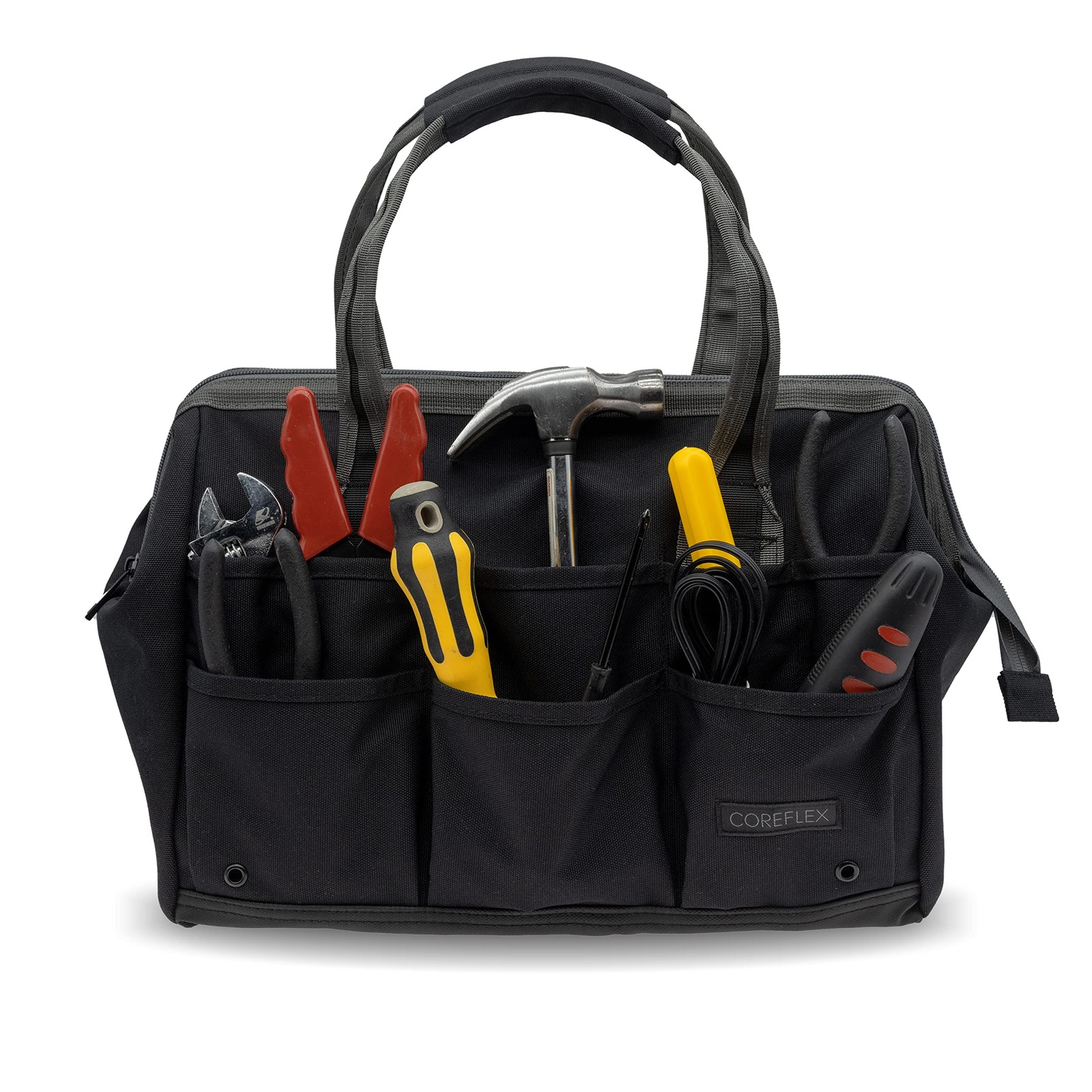 14 Inch WideMouth Tool Bag Gear Organizer Portable Black MultiPurpose