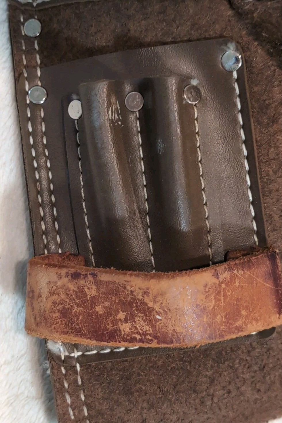 Vintage Weyerhaeuser Leather Carpenter Tool Belt, Nail Pouch, Apron USA Workwear