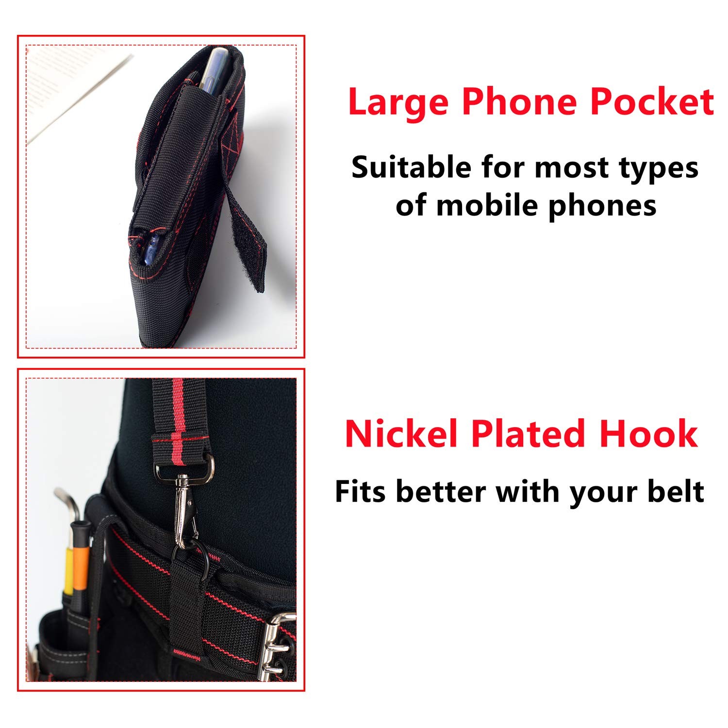 Tool Belt Suspenders Construction Work Suspenders with Magnet Pocket, Large Move