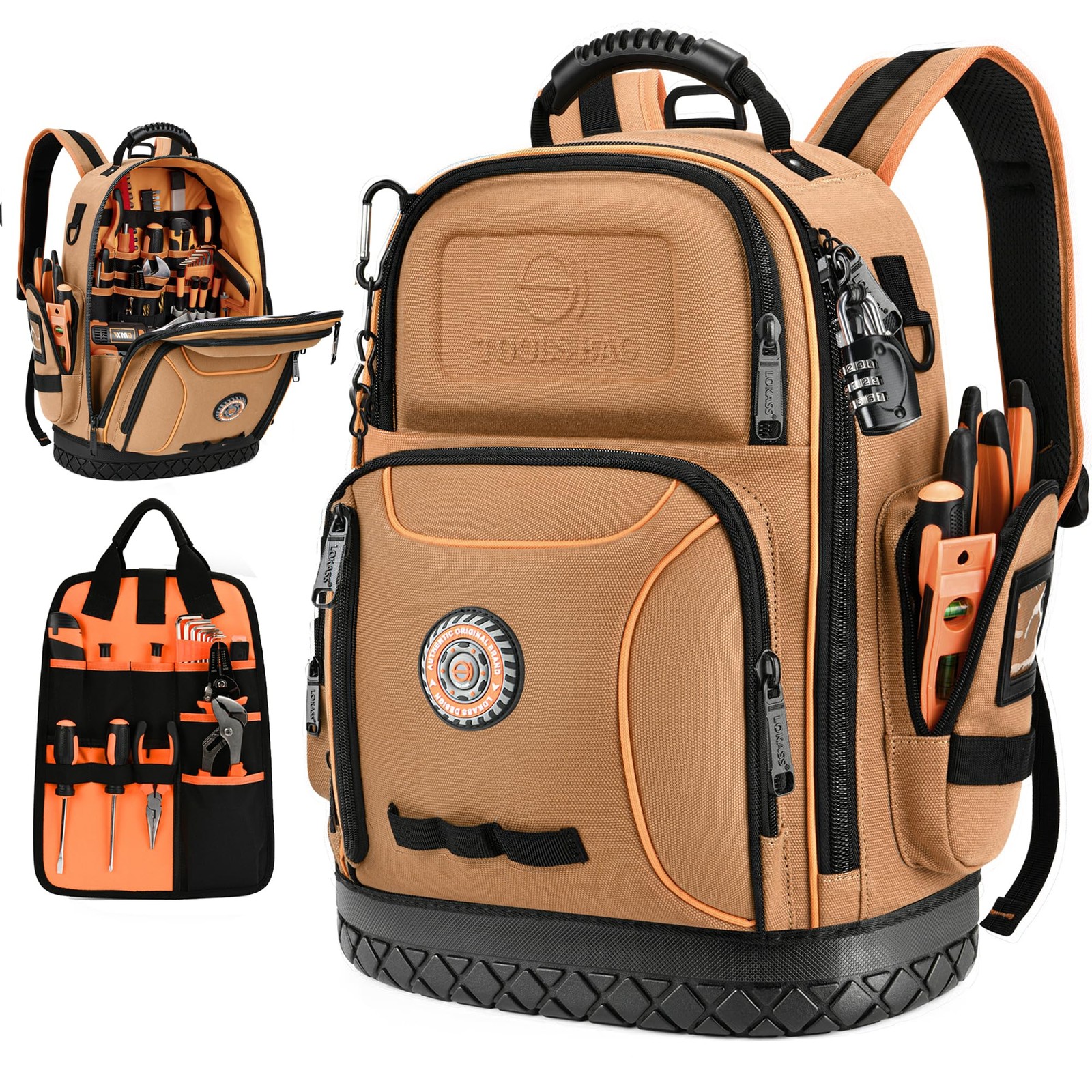 Tool Bag Backpack, 75 Pockets & Loops Canvas Heavy Duty Tools Organizer Bags/…