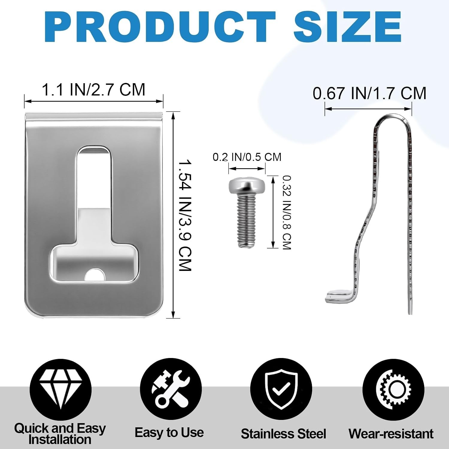 6-Pack Stainless Steel Tool Clips for 20V Impact Drivers – Secure Hold
