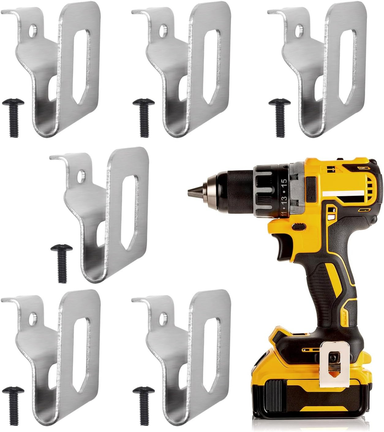 6pcs Replacement Belt Clip Hooks and Matching Screws Power Tool Waist Buckle Com