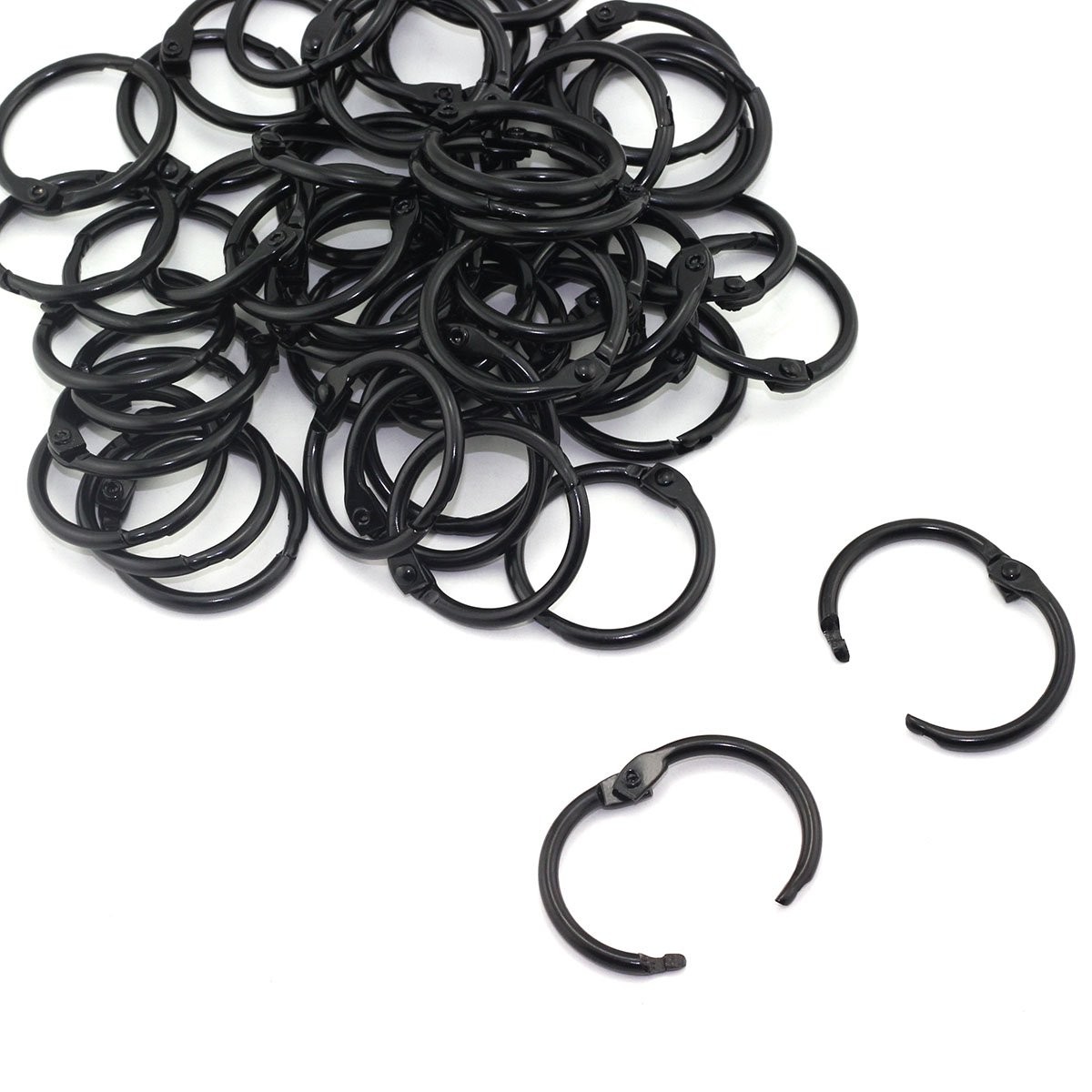Lind Kitchen 50pcs 1″ Black Book Ring Metal Loose Leaf Binder