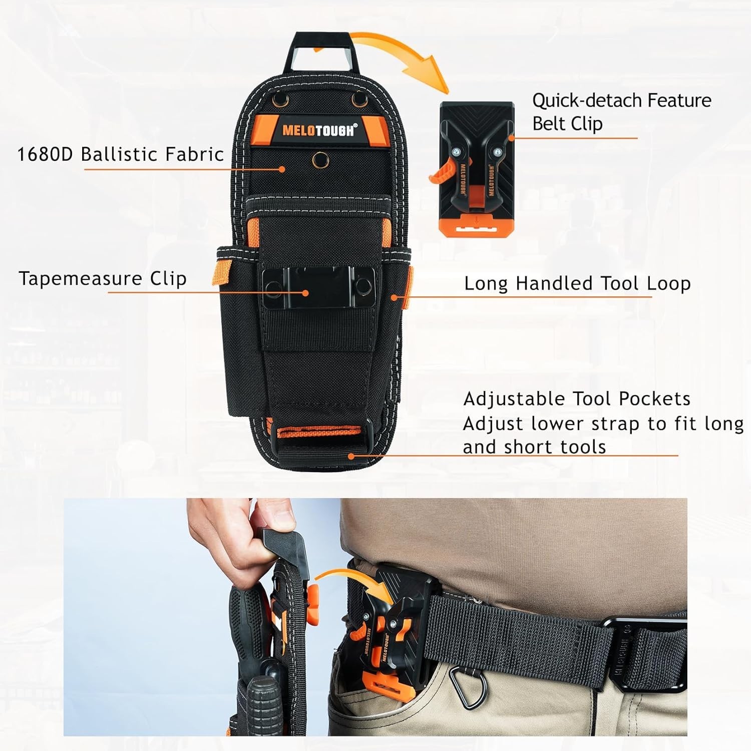 Small Tool Pouch with Quick Release Belt ClipClip On Tool Belt Pouch with Ele…