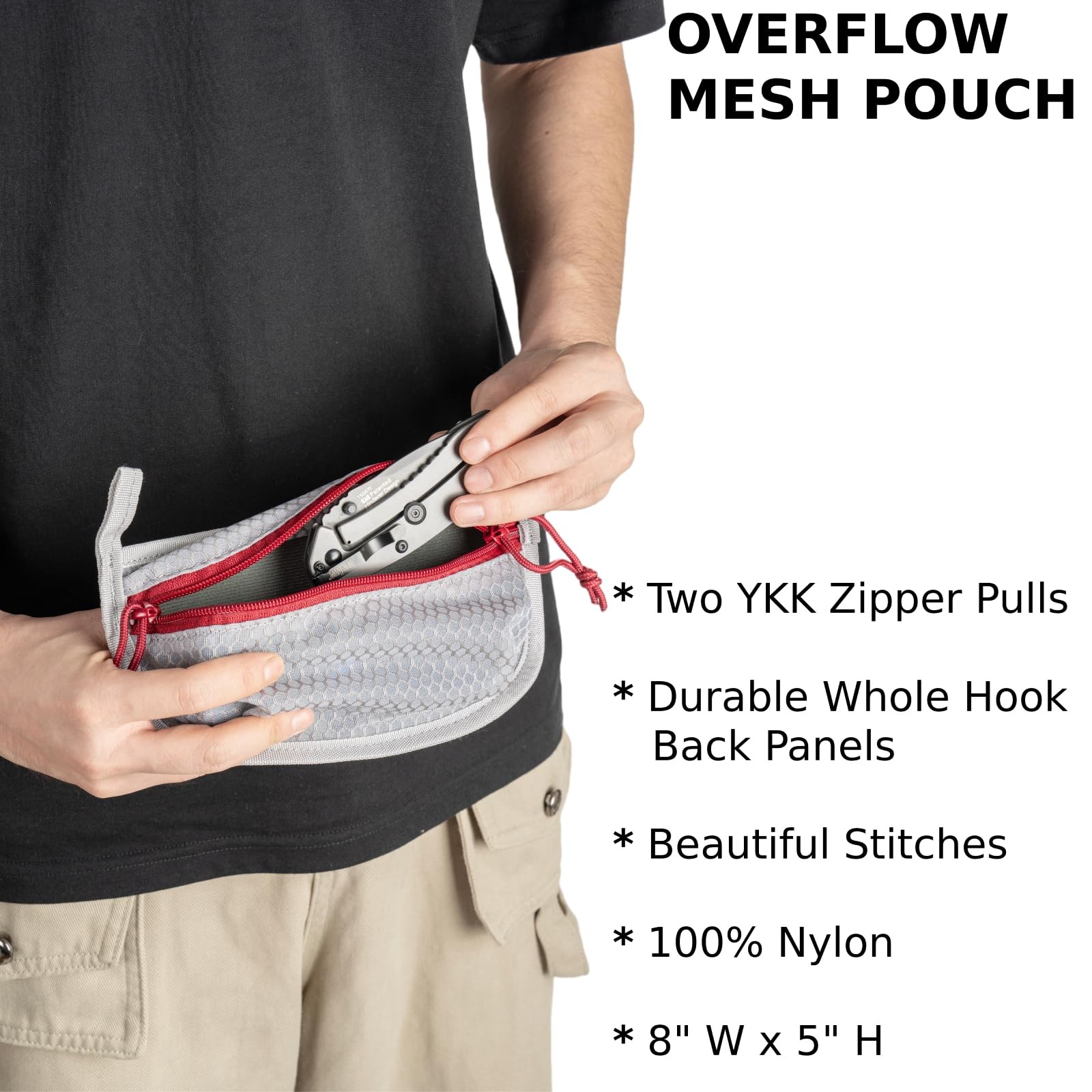 Overflow Pouches, Mesh Zipper Pouch for Tactical Gear, Backpack Organizer Pou…