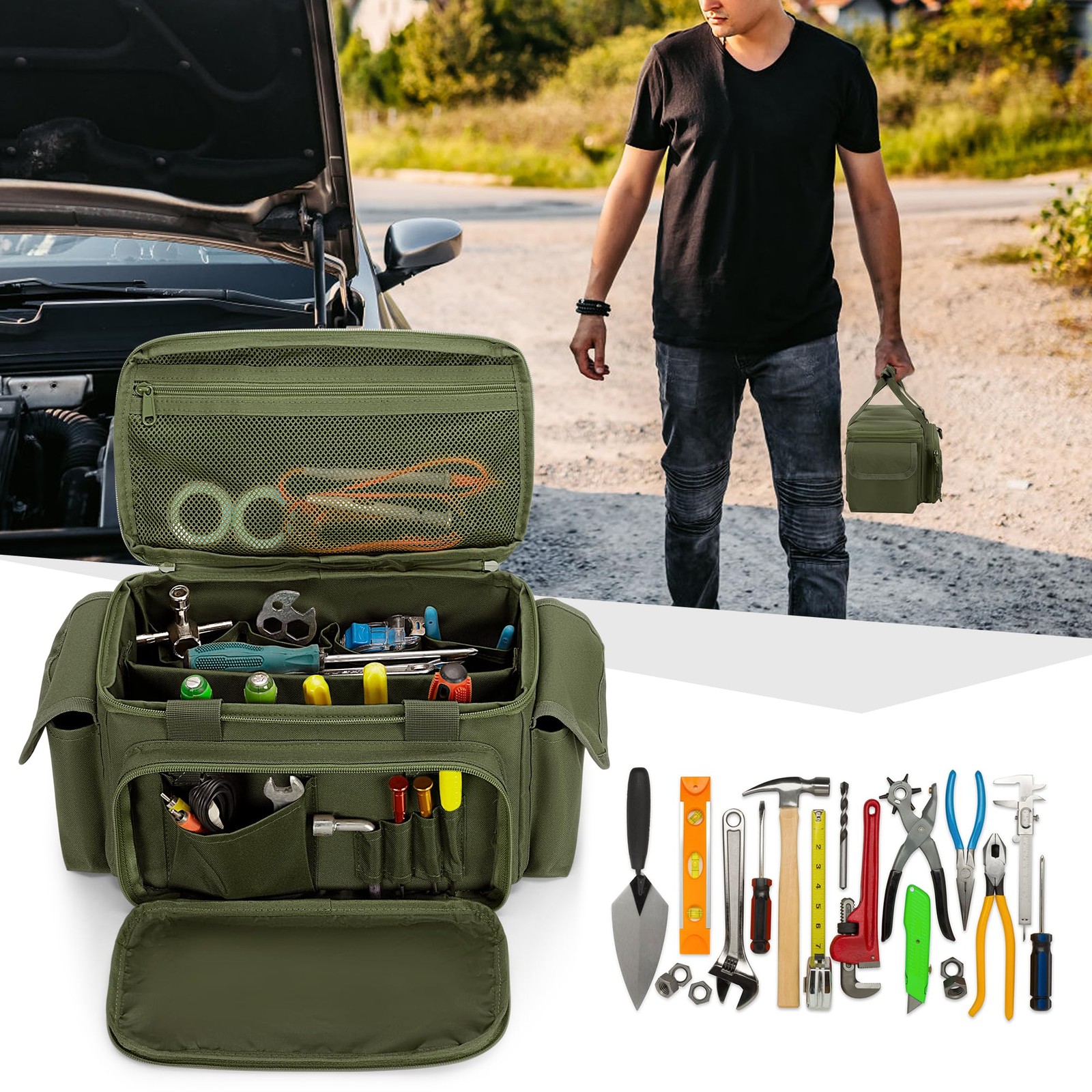 Small Tool Bag with Anti-friction and Thick Padded Bottom, Tool Storage Organ…