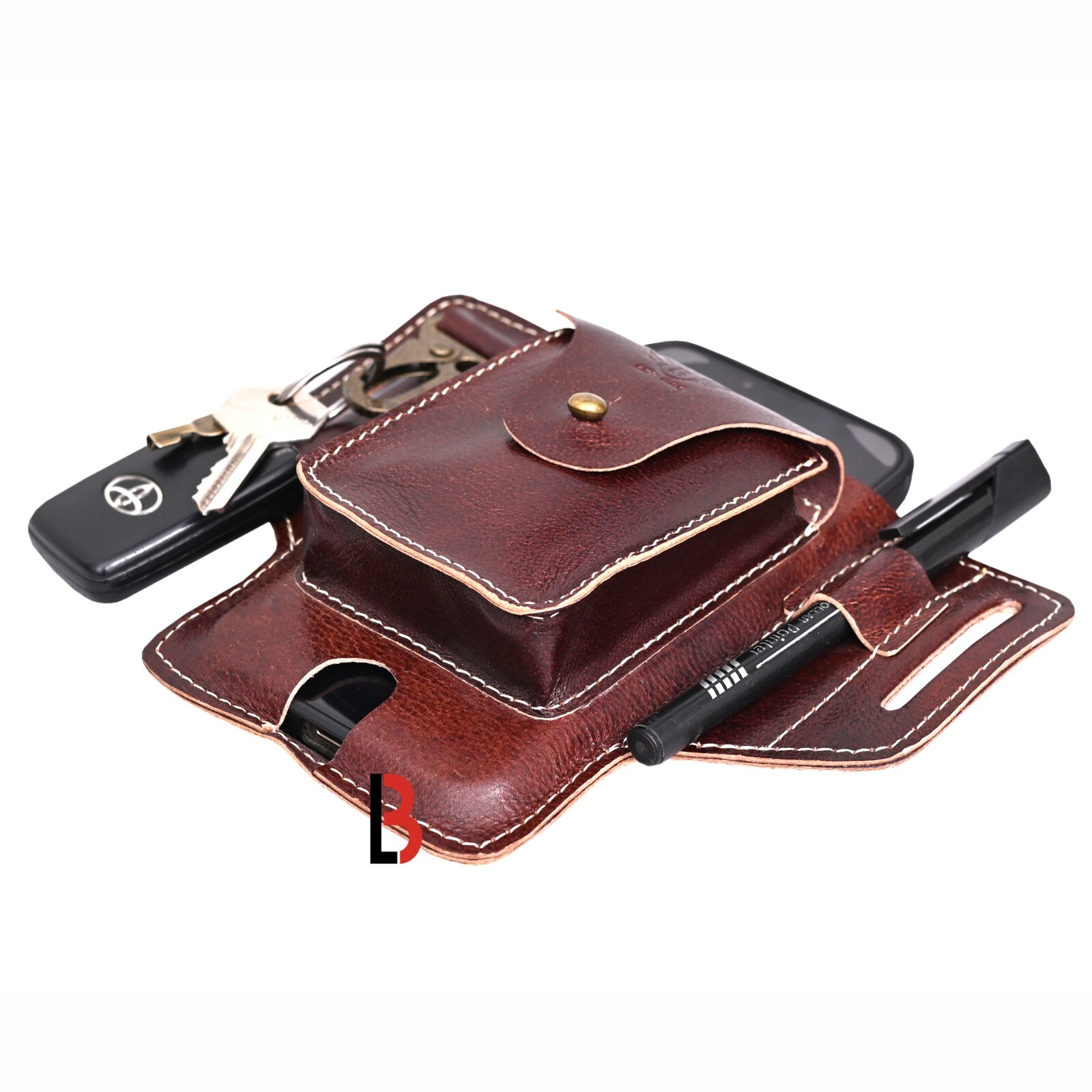 Multitool Belt Sheath Organizer, EDC Belt Holder, Pen Holder and Keychain Clip
