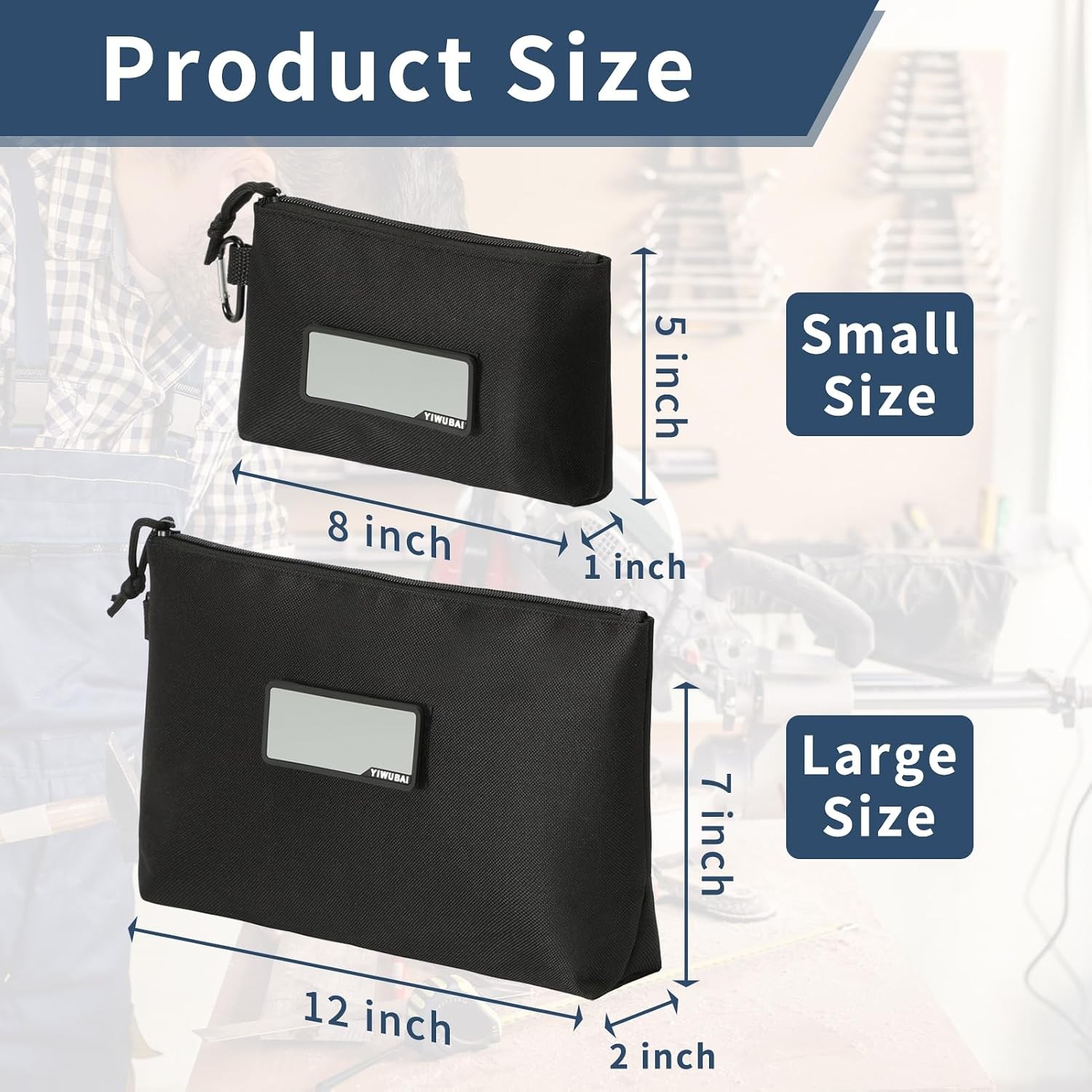 4-Pack Tool Pouch Zipper Bag,Multipurpose Storage pouch,Small Tool Bag,Tactic…
