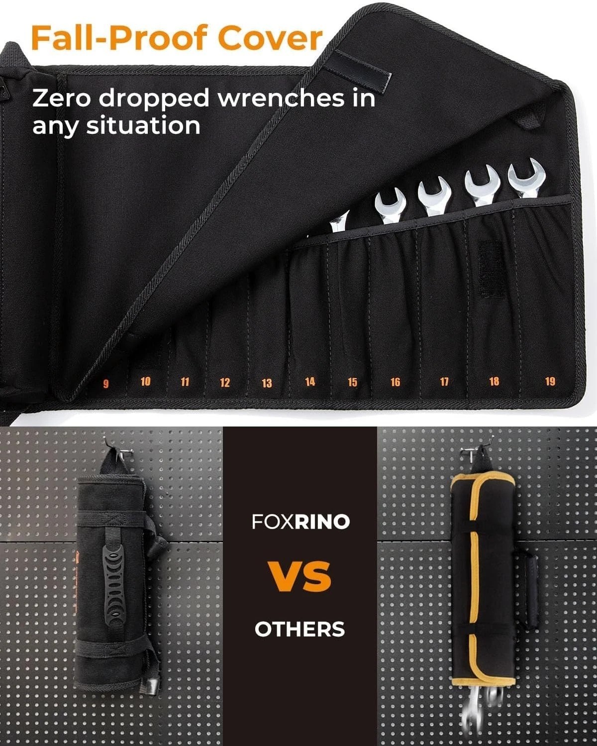 Wrench Roll, Wrench Roll Up Pouch, 12-Pocket Heavy Duty Canvas Wrench Organiz…