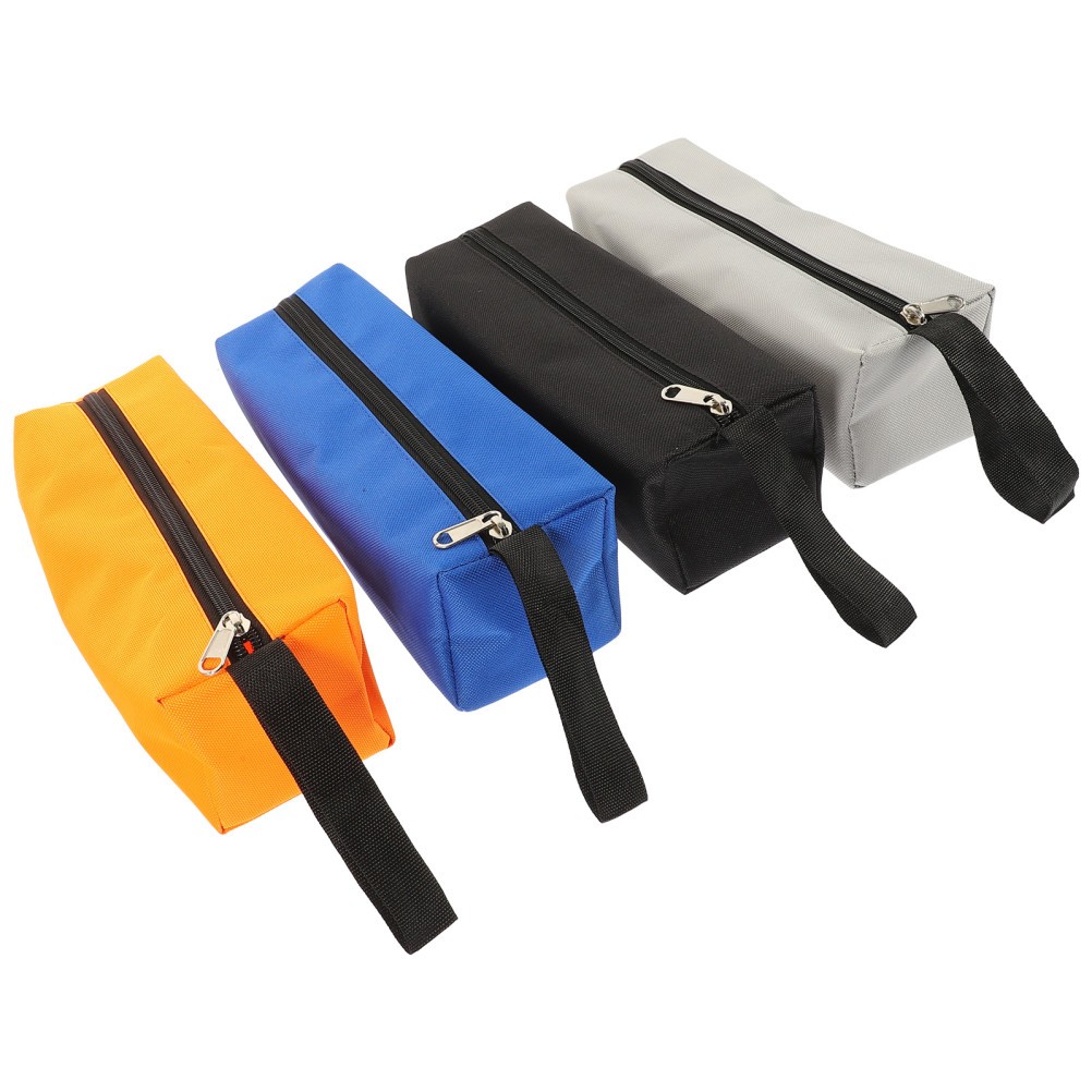 4Pcs Reusable Canvas Zipper Tool Bags Small Pouch Organizer for Storage Use