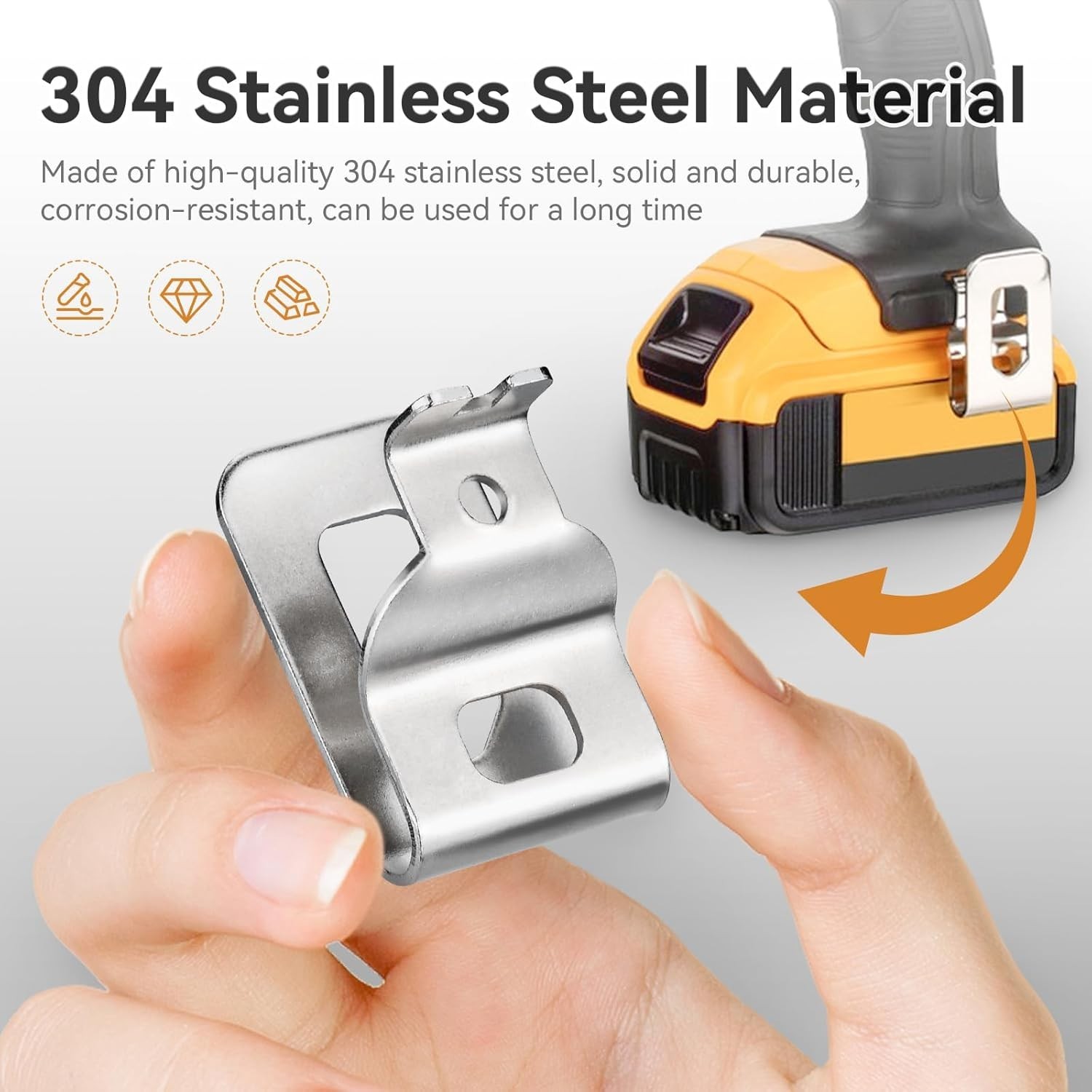 Dewalt Compatible Tool Hooks – 4pcs Stainless Steel Belt Clips with Screws