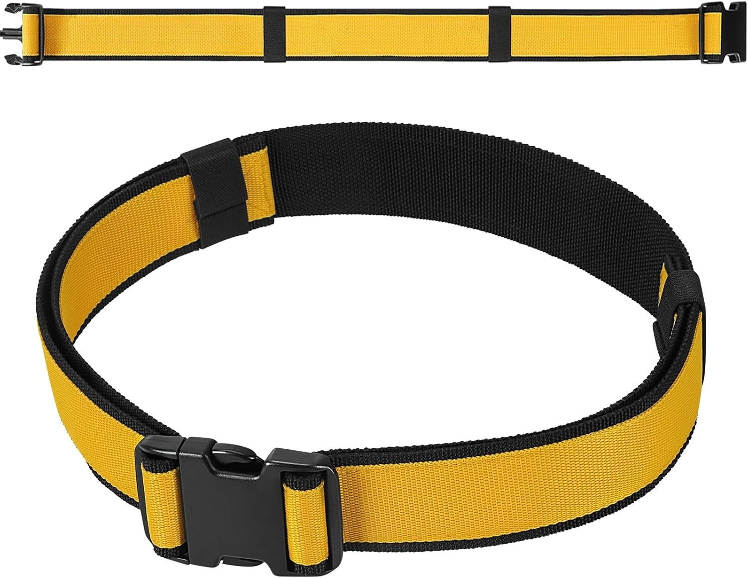 Tool Belt with Plastic Buckle 2-Inch Adjustable Heavy Duty Black and Yellow