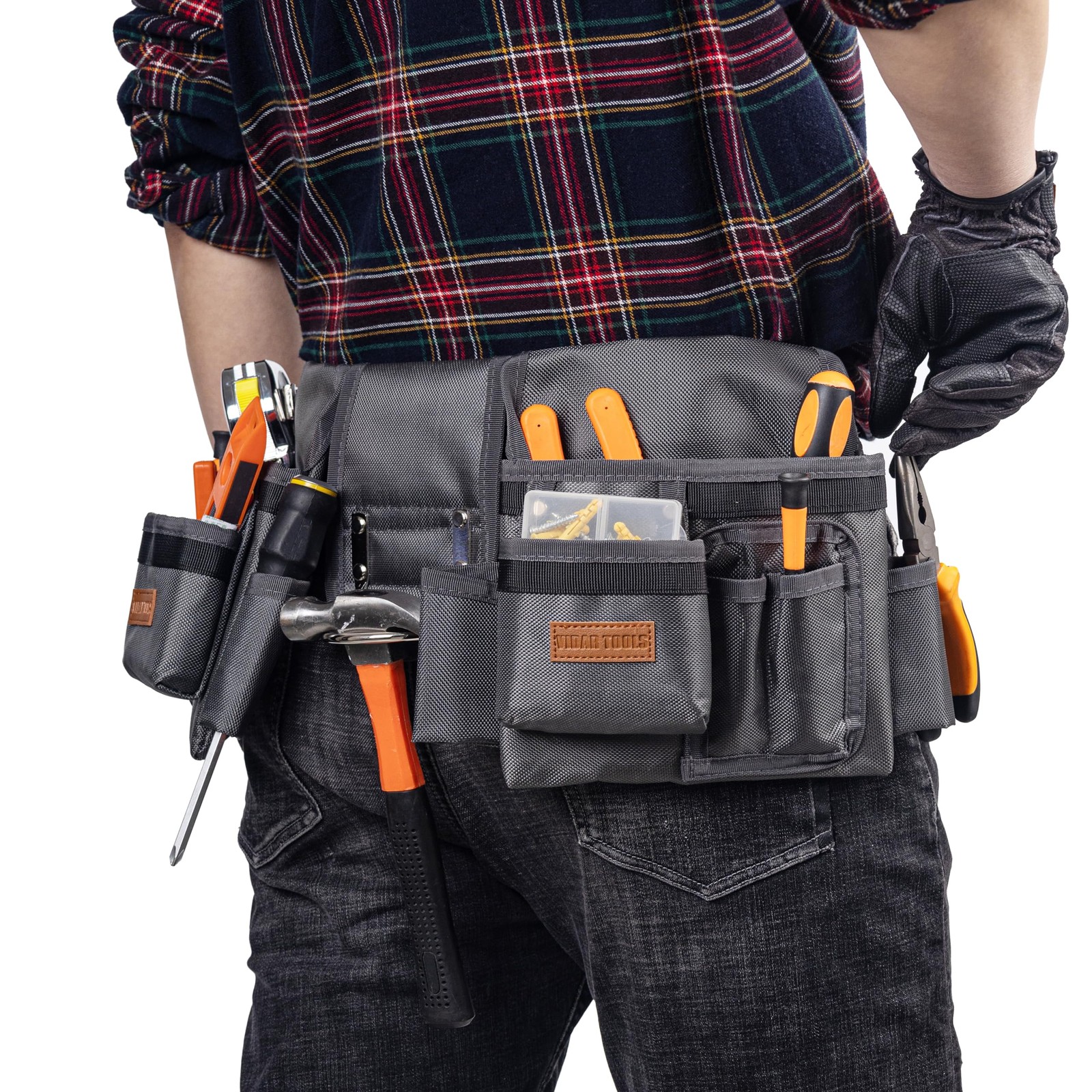 12 Pockets Heavy Duty Tool Belt for Men Carpenter Electrician Construction Pro