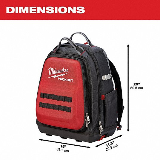 100% AUTHENTIC – MILWAUKEE 48-22-8301 PACKOUT Tool Backpack: 15 in W x 10 5/16 i