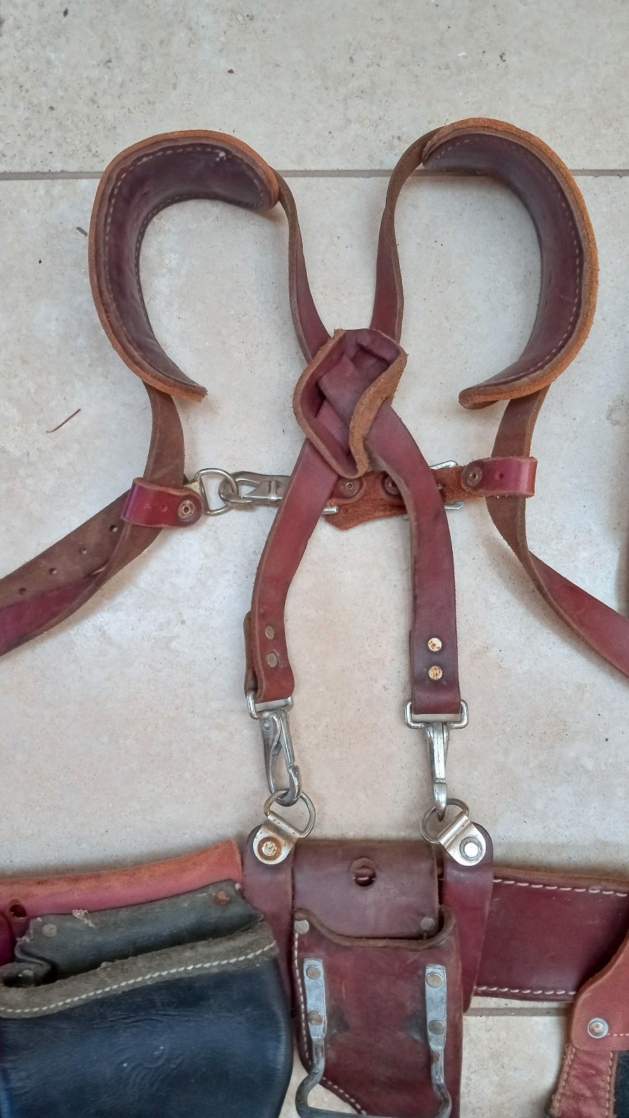 Complete Occendental Leather Tool Belt Susspenders Bags Made in USA
