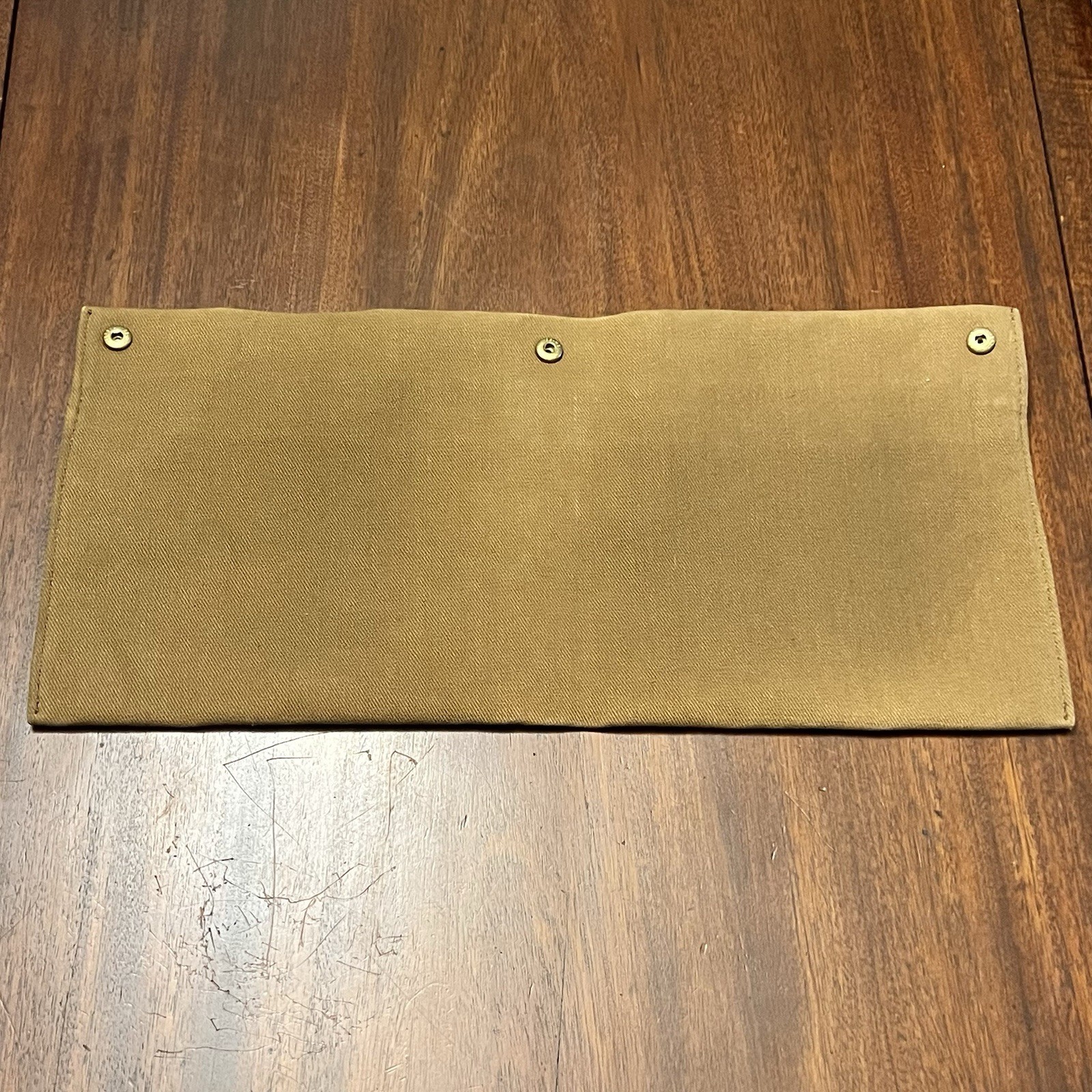 Brooks Brothers Heavy Duty Tan Canvas Pouch with Snap-on Buttons