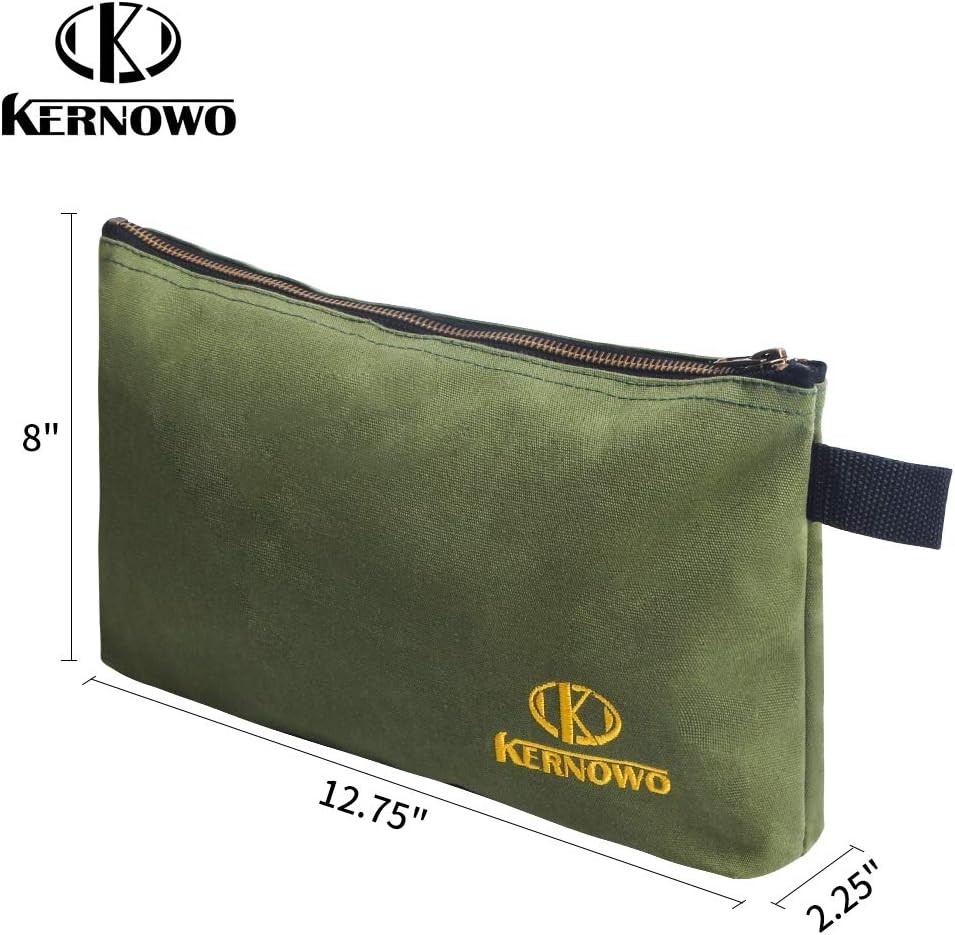 Small Canvas Tool Pouch with Zipper – Army Green