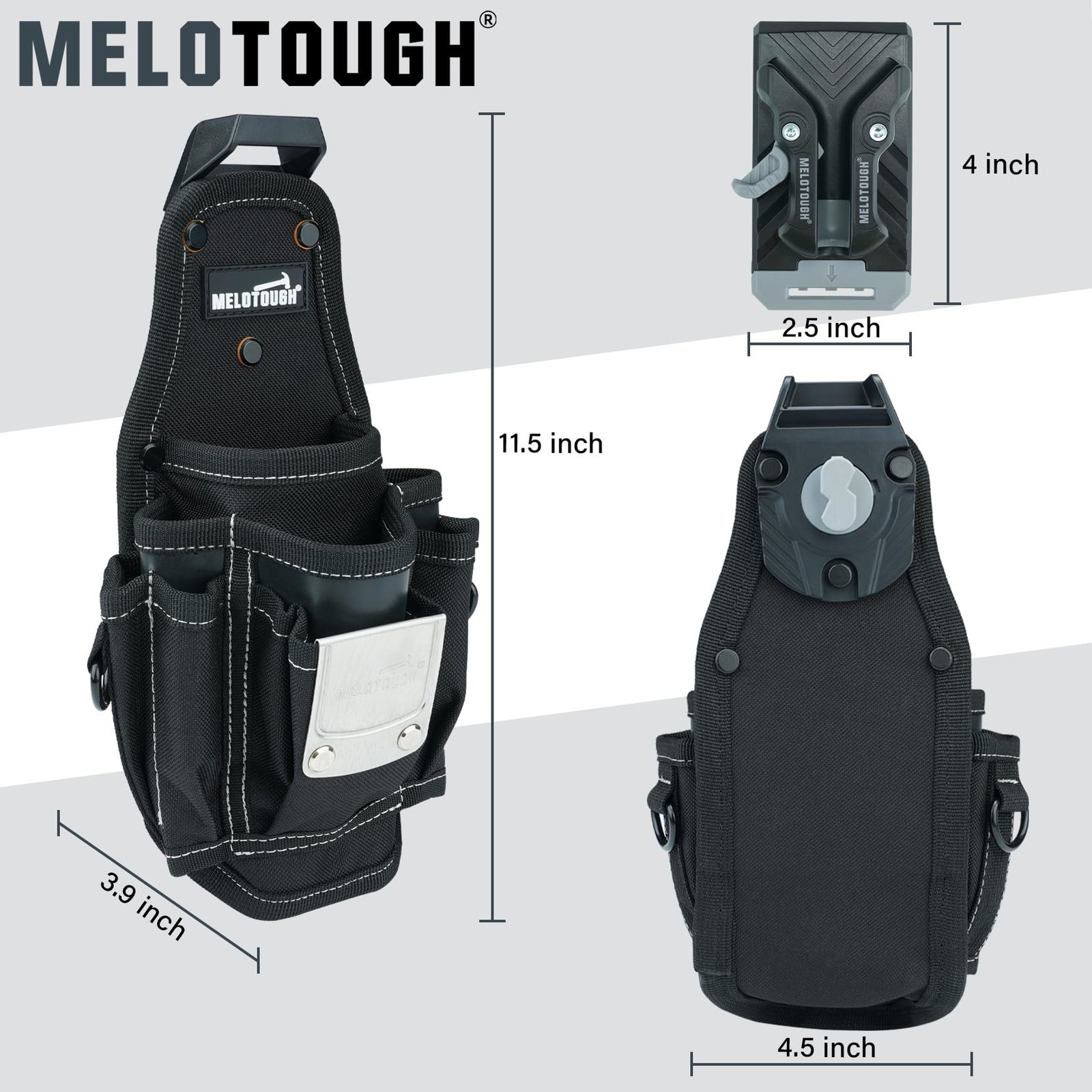 Small Pocket Tool Belt Pouch With Quick Release Clip Holder Organizer Bag
