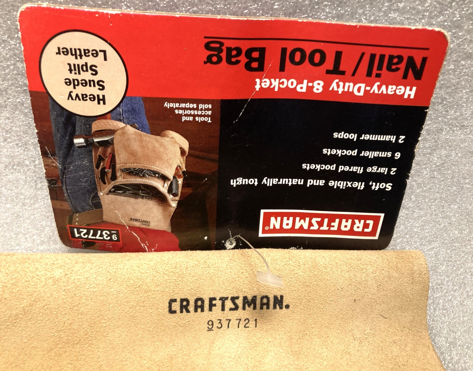 Vintage Craftsman 9-37721 Heavy Duty Leather Nail Tool Pouch Bag NOS Tags Mexico