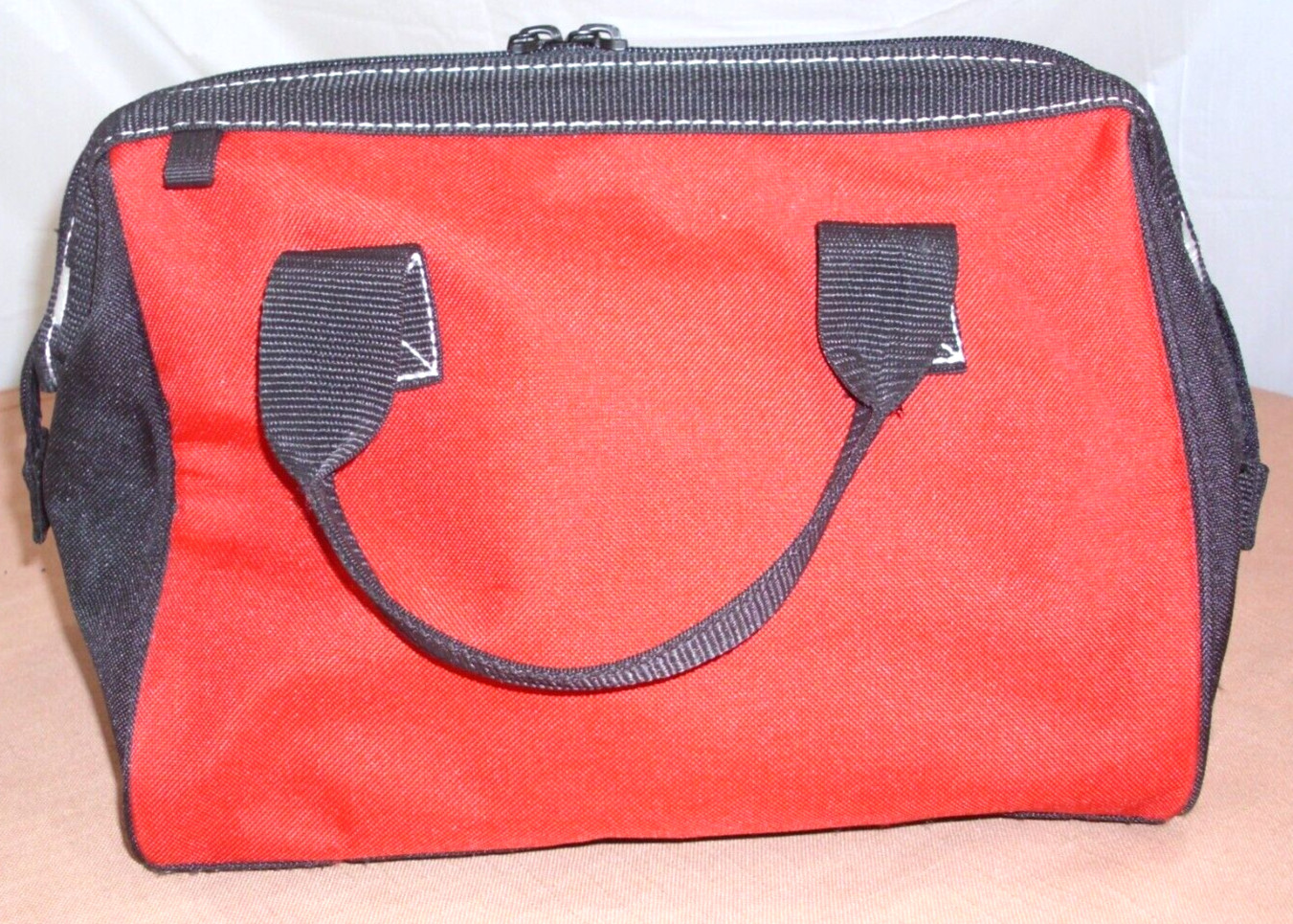 Bag Husky Tool 12″ Red Zippered Polyester Tote Storage Organizer 3 Pockets Logo