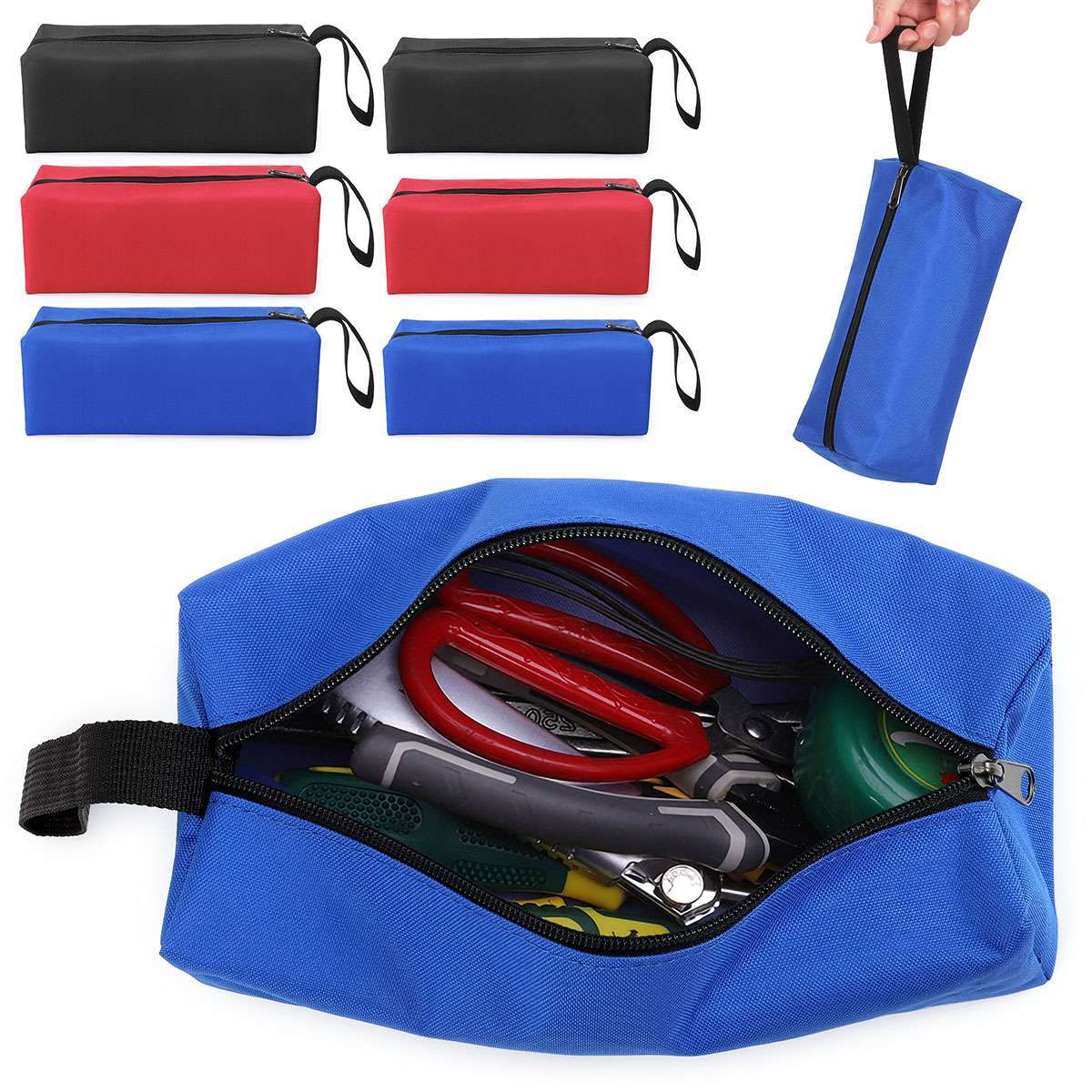 Multi-purpose Oxford Canvas Tool Bag Zipper Small Organizer Pouch Heavy Duty