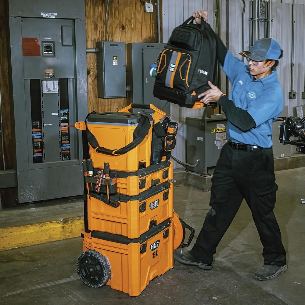 Modbox Electrician’s Tool Backpack – Customizable Workstation with 32 Pockets